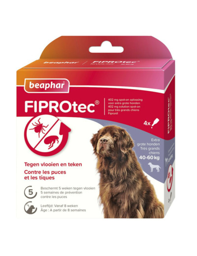 Pipettes antiparasitaires FIPROtec très grands chiens 40-60kg x4