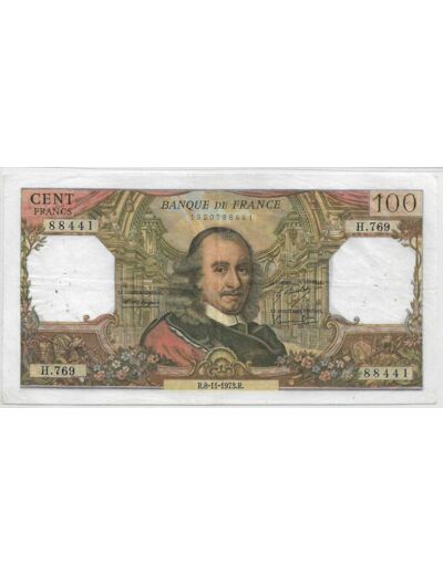 FRANCE 100 FRANCS CORNEILLE 8-11-1973 H.769 TTB