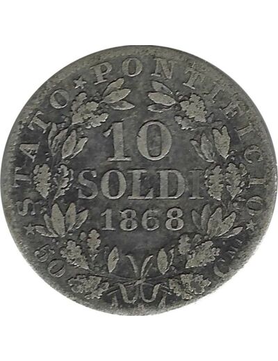 VATICAN 10 SOLDI 1868 XXII R TB+