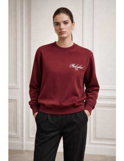 Sweat col rond signature Malabar 70 en coton organique – Confort premium