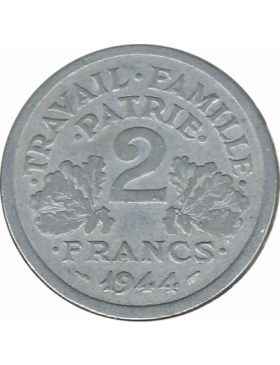 FRANCE 2 FRANCS BAZOR 1944 C TB+