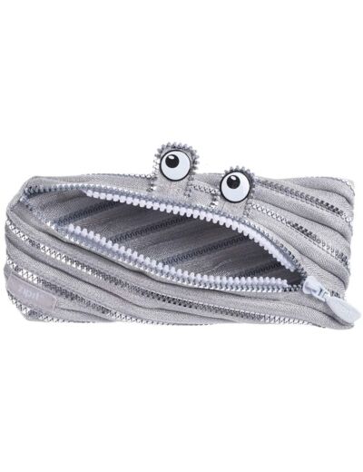 Zipit Trousse au motif de monstre, argent Argenté porte crayon