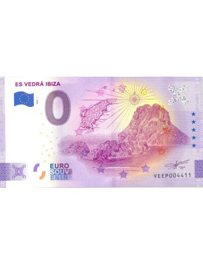 ESPAGNE 2020-1 ES VEDRA IBIZA VERSION ANNIVERSAIRE BILLET SOUVENIR 0 EURO