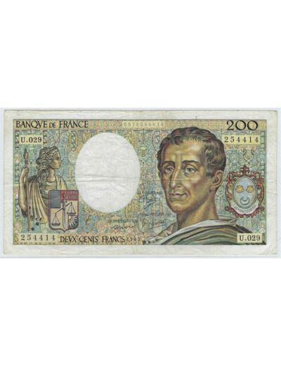 FRANCE 200 FRANCS MONTESQUIEU 1985 U.029 TTB