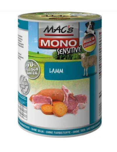 MAC'S humide Mono Sensitive pour chien, à l'agneau - 400g