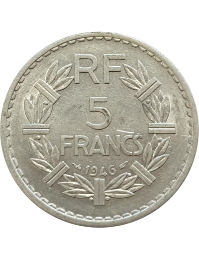 FRANCE 5 FRANCS LAVRILLIER Aluminium 1946 TTB+ (G766)