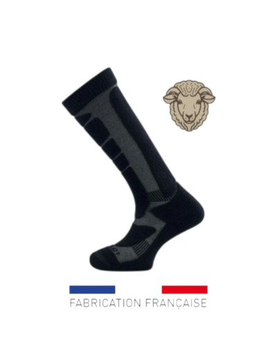 Chaussettes mi-bas Baroudeur : isolation thermique laine mérinos grand froid