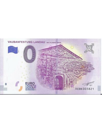 ALLEMAGNE 2018-1 VAUBANFESTUNG LANDAU BILLET SOUVENIR 0 EURO TOURISTIQUE NEUF