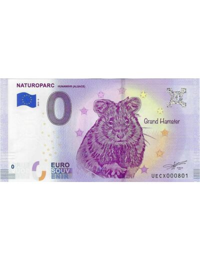 68 HUNAWIHR 2019-3 NATUROPARC BILLET SOUVENIR 0 EURO NEUF