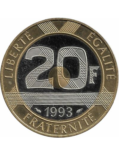 FRANCE 20 FRANCS MONT ST MICHEL 1993 BE belle epreuve