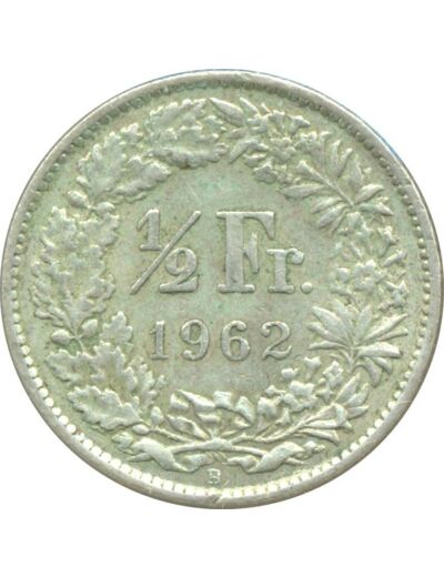 SUISSE 1/2 FRANC 1962 B TTB N2