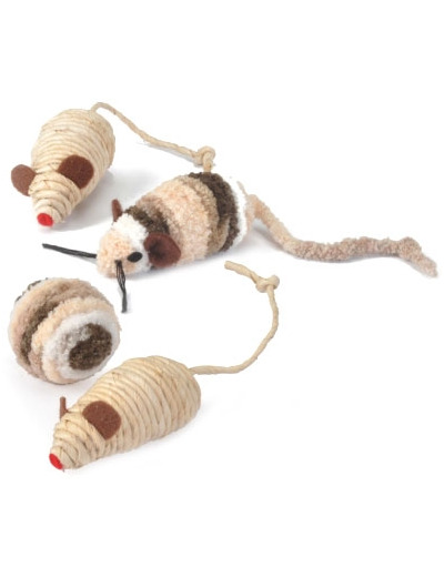 Assortiment de jouets en polaire et en sisal pour chats - 2x 7cm