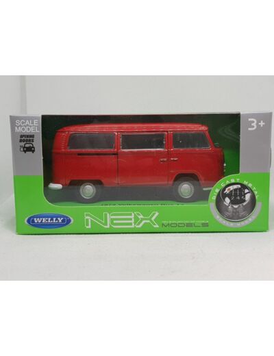 VOLKSWAGEN T2 BUS COMBI 1972 ROUGE WELLY NEX 1/34 1/39 BOITE NEUF