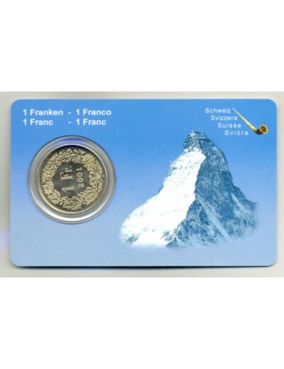 SUISSE 1 FRANC 2001 COLORISEE COINCARD