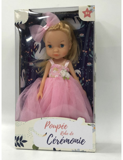 POUPEE ROBE DE CEREMONIE ROSE