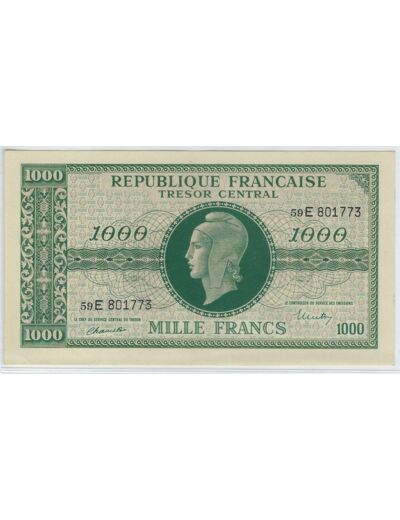 FRANCE 1000 FRANCS TRESOR CENTRAL 1945 SERIE 59E SPL