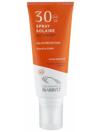 Spray solaire SPF30 certifié Bio-100ml-Laboratoires de Biarritz