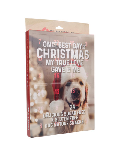 Calendrier de l'Avent nature snack pour chiens - FLAMINGO