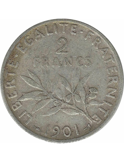 FRANCE 2 FRANCS SEMEUSE 1901 TB+ N2