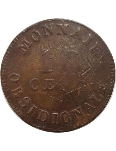 FRANCE 10 CENTIMES OBSIDIONALE 1814 W TB-