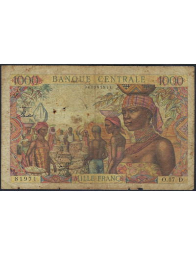 AFRIQUE EQUATORIALE (B.C.E.A.E.) 1000 FRANCS (1963) O.17 D TB