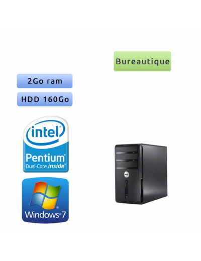 Dell Vostro 200 - Windows 7 - C2D 2GB 160GB - PC Tour Bureautique Ordinateur