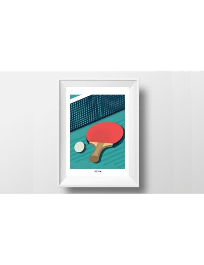 Affiche Ping Pong "La raquette de tennis de table"