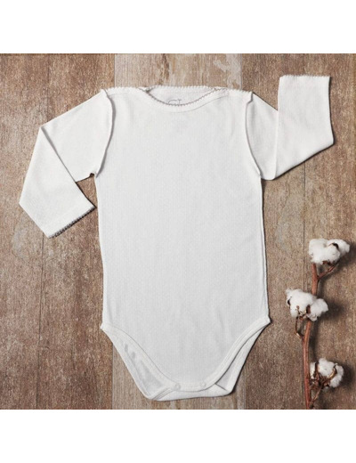 Body en coton bio maille fantaisie 12, 18, et 24 mois