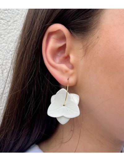 Boucles d'oreille créoles en porcelaine Marie Courtillat