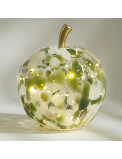 Lampe à Poser Led Pomme verte verre 22x22x24cm