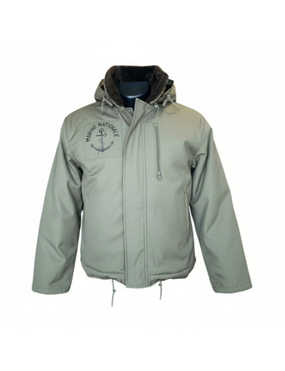 Blouson de quart Marine Nationale kaki – style authentique et protection intempéries.
