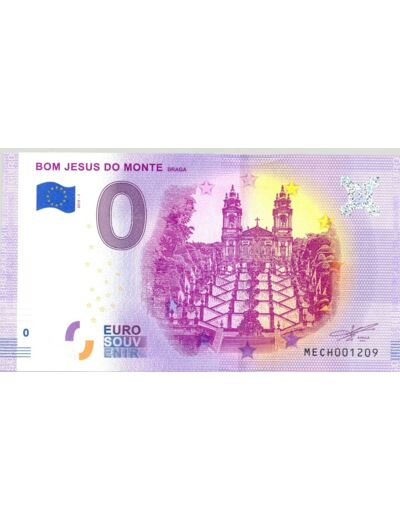 PORTUGAL 2019-1 BOM JESUS DO MONTE BILLET SOUVENIR 0 EURO TOURISTIQUE NEUF