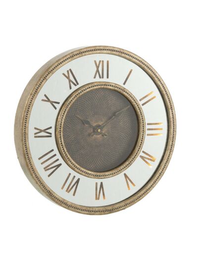 Horloge chiffres romains miroir mdf antique or small 47x6x47cm