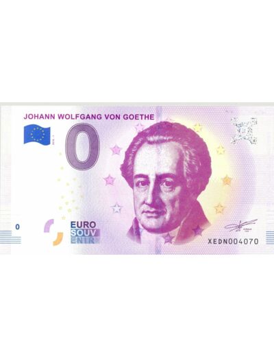 ALLEMAGNE 2018-1 JOHANN WOLFGANG VON GOETHE BILLET SOUVENIR 0 EURO