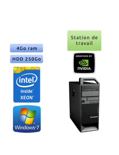 Lenovo ThinkStation S20 TW - Windows 7 - E5520 4GB 250GB - Quadro 2000 - Ordinateur Tour Workstation PC Quadcore