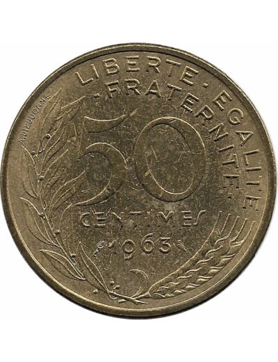 FRANCE 50 CENTIMES LAGRIFFOUL 1963 4 plis TTB+