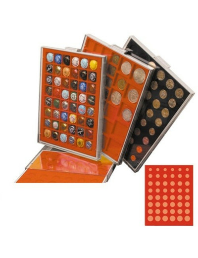 PLATEAU MEDAILLIER 48 CASES ROUGE JUSQU'A 30 mm (YVERT 20256)
