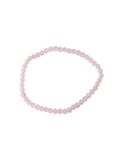 Bracelet en quartz rose 4 mm