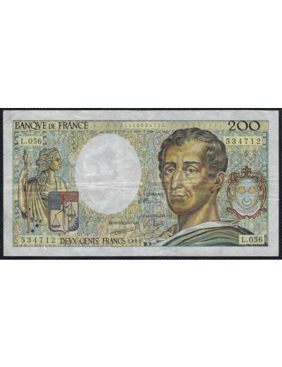 FRANCE 200 FRANCS MONTESQUIEU 1988 L.056 TTB+