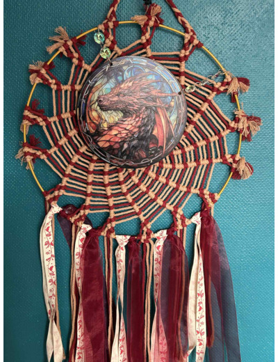 Grand Attrape-Rêve Dragon Fait Main (61x30 cm)