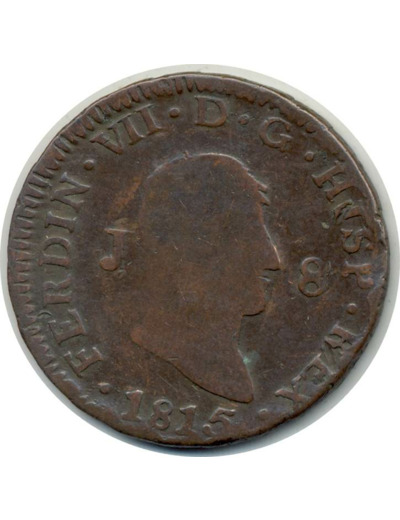 ESPAGNE 8 MARAVEDIS 1815 JA FERDINAND VII TB (W461)