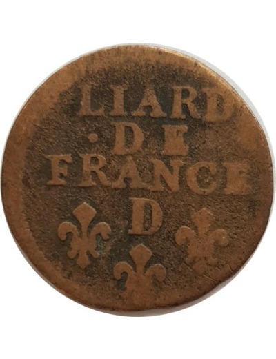LOUIS XIV (1643-1715) LIARD DE FRANCE 1694 D (Lyon) B+