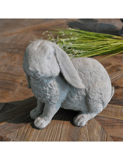 Statuette lapin ciment 24x14x21cm