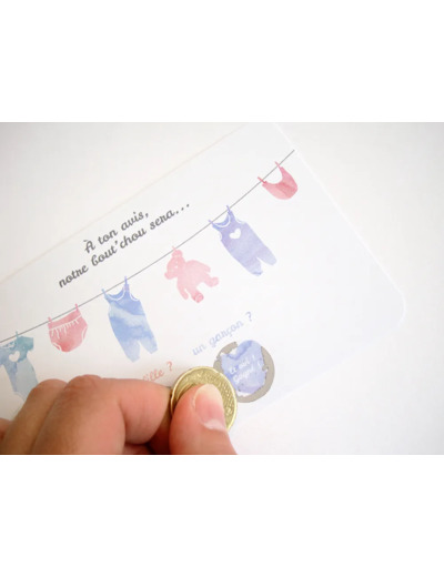 carte à gratter annonce sexe du bébé "c'est un garçon"