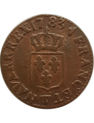 LOUIS XVI (1774-1792) LIARD 1783 W (Lille) 2gr69 TTB