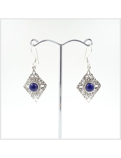 Boucles d'oreilles Lapis Lazuli et Argent Massif