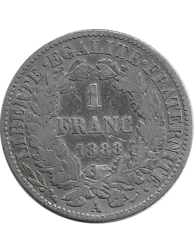 FRANCE 1 FRANC CERES 1888 A (Paris) TB+