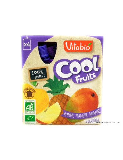 Cool Fruits Pomme Mangue Ananas Acérola Bio 4x90g