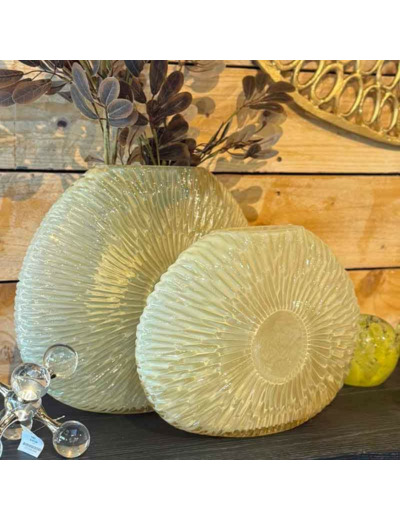 Vase Concha verre jaune 31x11x41cm