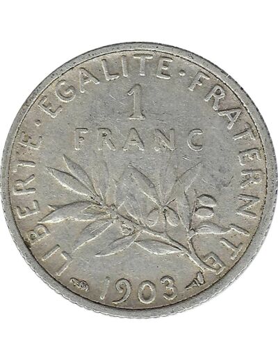 FRANCE 1 FRANC SEMEUSE 1903 TTB-